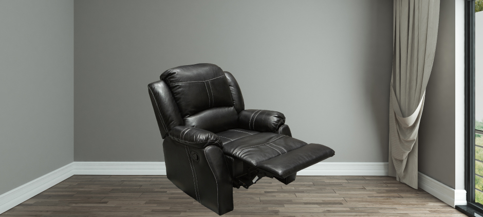 Lorraine Bel-Aire Deluxe Ebony Reclining Chair Half Reclined by American Home Line
